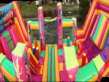 Castillo Hinchable Multi-obstáculos Héroes/Cars