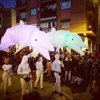 Hinchable led delfín 