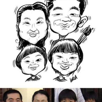 Caricatura ONLINE en blanco y negro solo de la cara