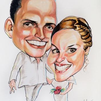 SERVICIO DE CARICATURISTA CON PERFORMANCE PARA BODAS. 