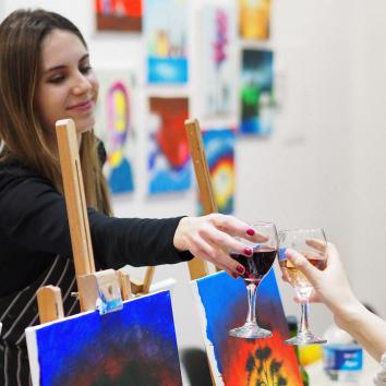Experiencia de pintura y vino