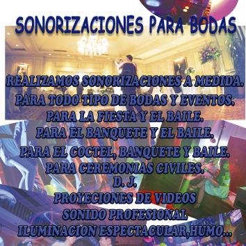 DiscoMóvil para Bodas, bautizos, comuniones, cumpleaños, comisiones falleras